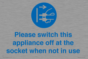 Please switch this appliance off at the socket when not in use